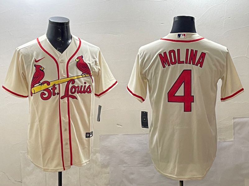 Men St.Louis Cardinals #4 Molina Cream Game 2025 Nike MLB Jersey style 2->st.louis cardinals->MLB Jersey